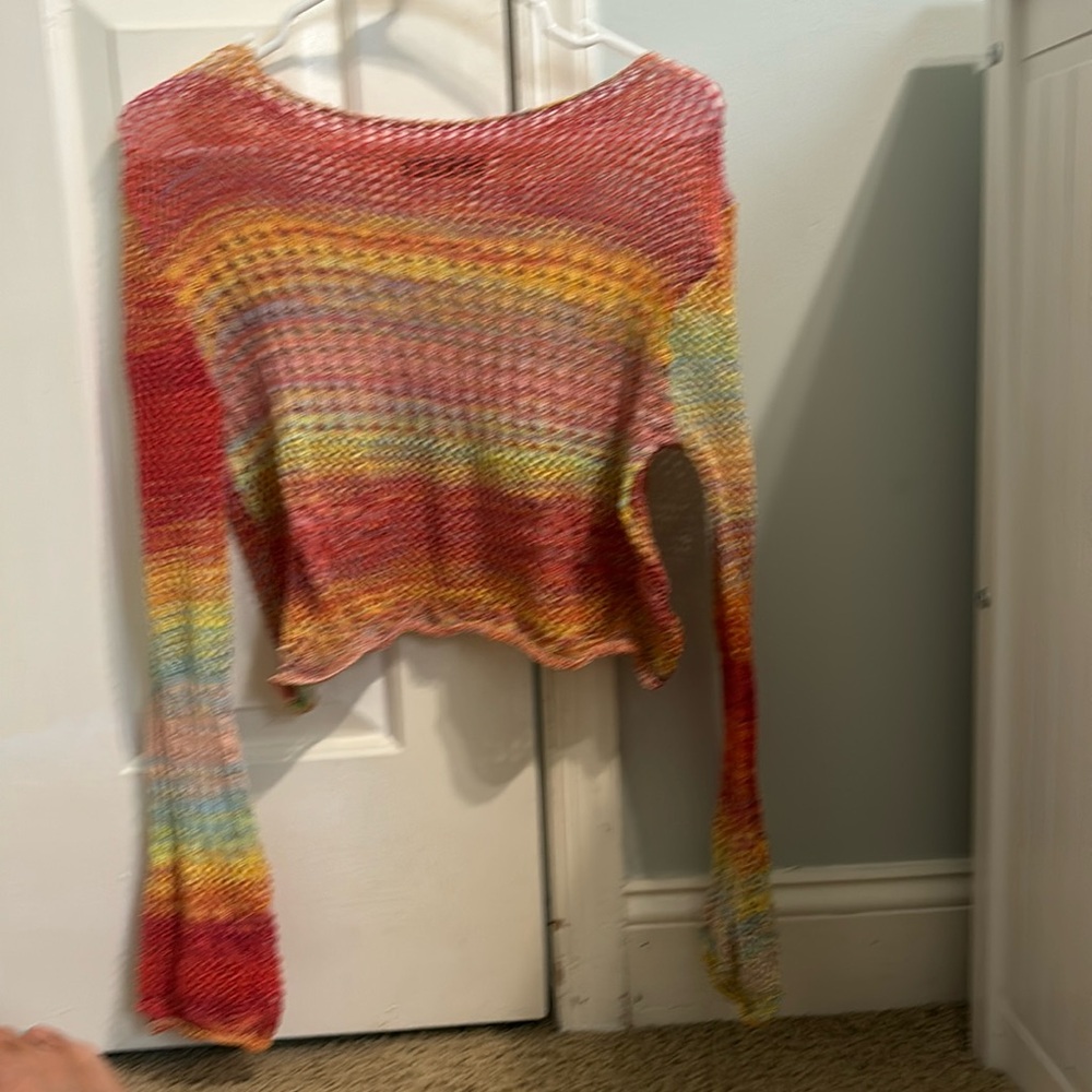 Crop top, multi-color sweater